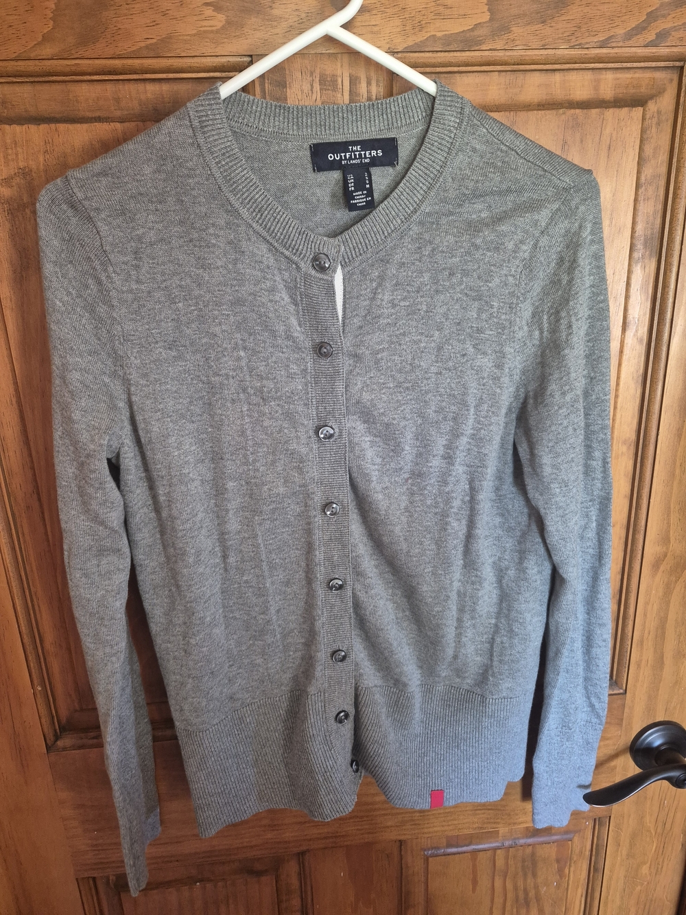Lands' End Women's Gray Button-Up Cardigan